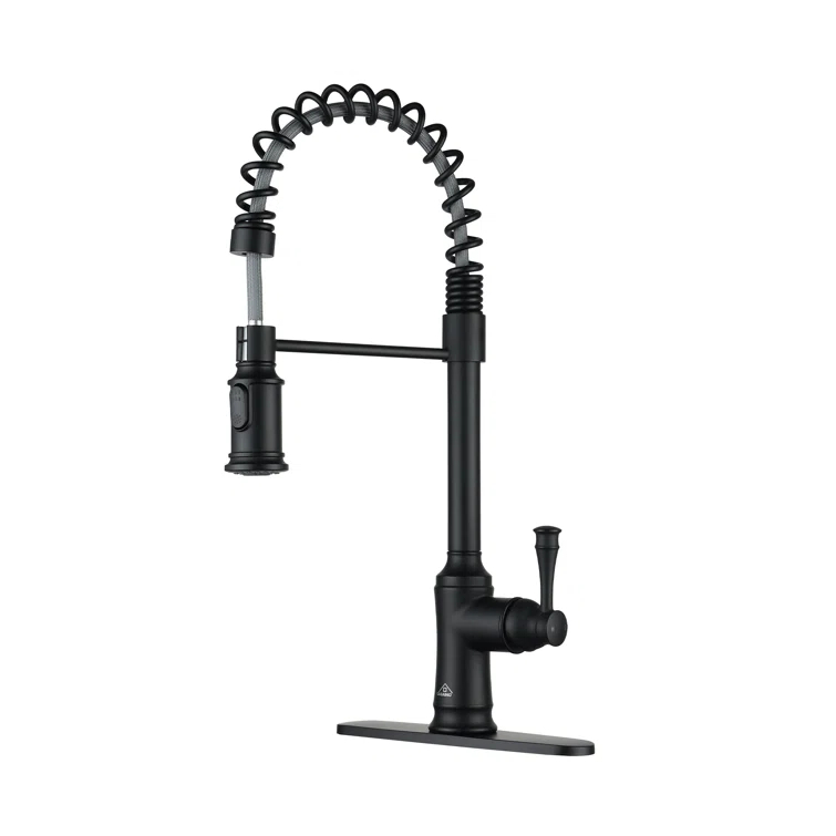 CASAINC Single-Handle Spring Pull-Down Kitchen Faucet Single Hole Faucet 1.8 GPM