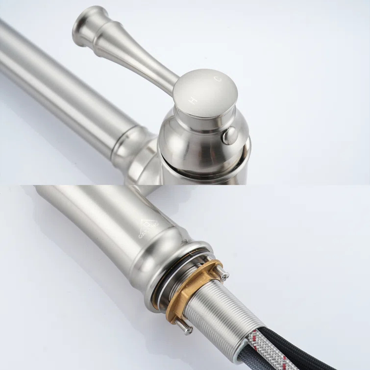 CASAINC 1.8 GPM Single-Handle Pull-Down Kitchen Faucet Single Hole Faucet