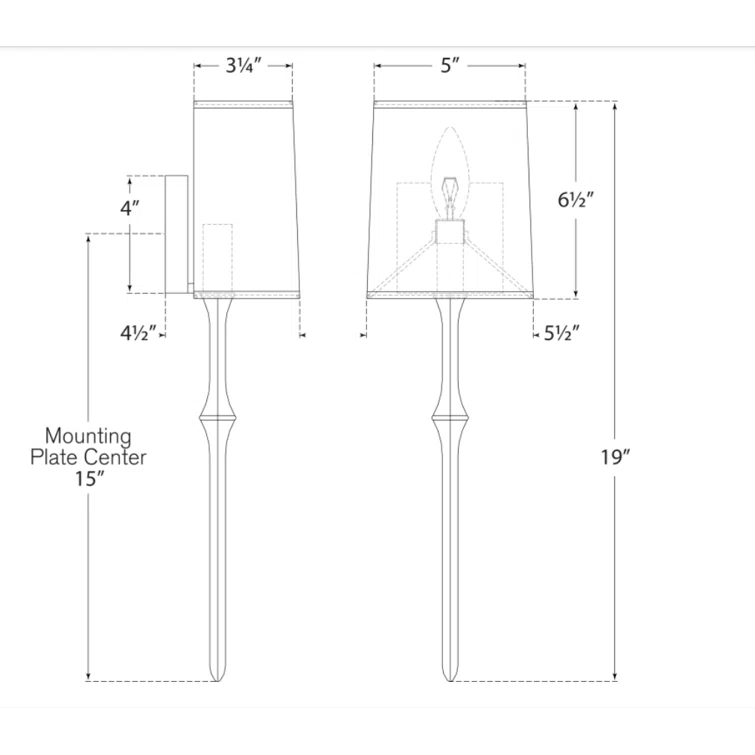 Gilded Iron 19" Dimmable Wall Sconce with Paper Shade