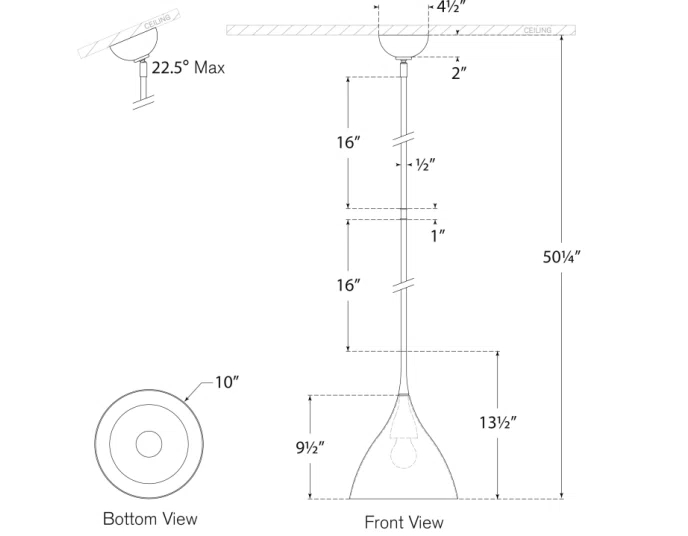 Agnes Gild Finish 13.5" Indoor/Outdoor Crystal Pendant Light