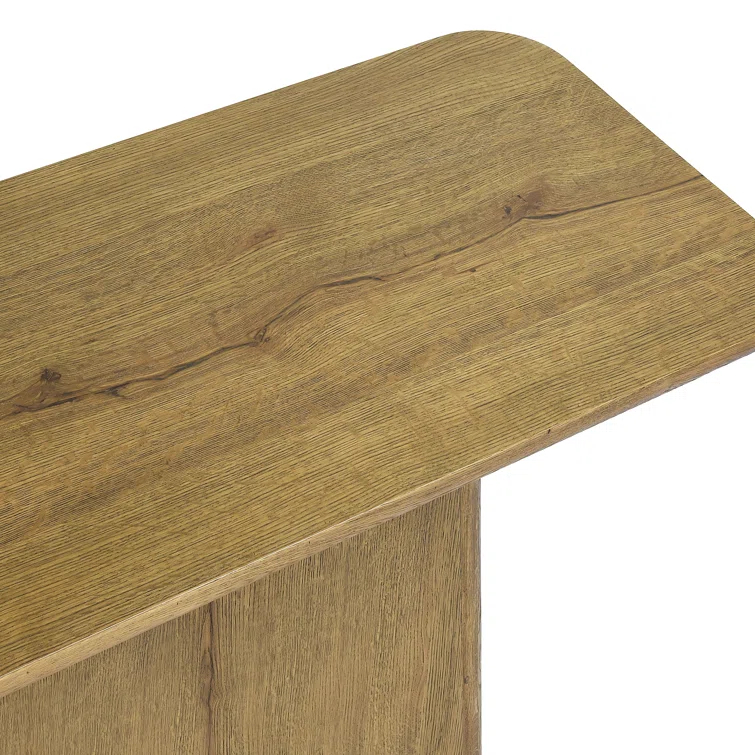 Light Brown Oak Wood Minimalist Console Table