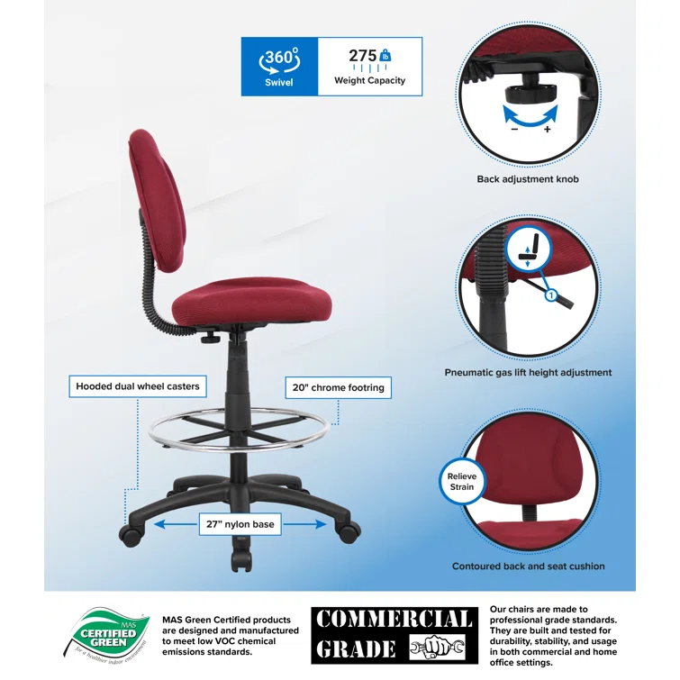 Polyester / Polyester Blend Drafting Chair