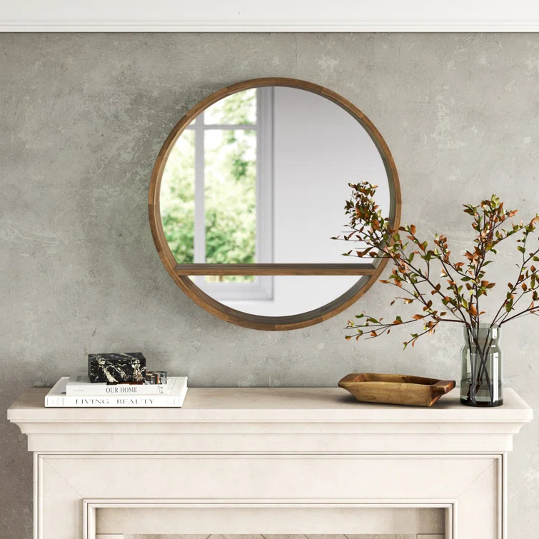 Shane Flat Wall Mirror with Shelves