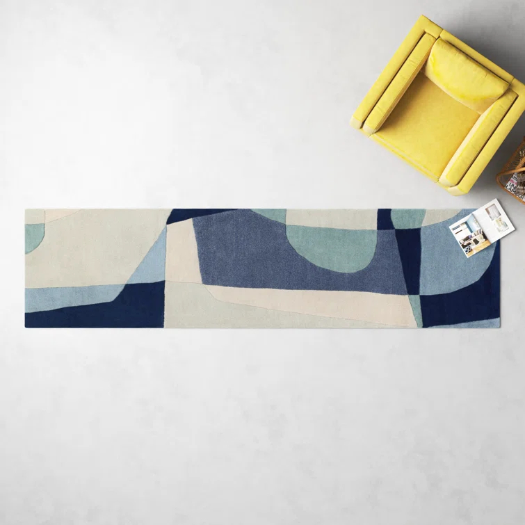 Gaye Wool Teal/Navy/Beige Rug