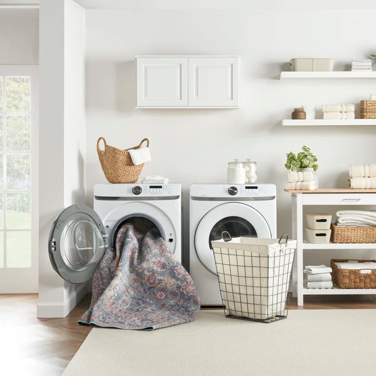 Machine Washable Oriental Gray Area Rug