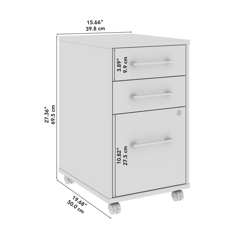 Hustle 16'' Wide 3 -Drawer Mobile File Cabinet
