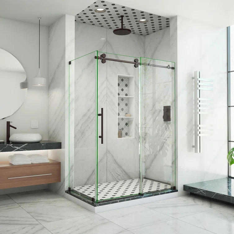 DreamLine Enigma-XO 34 1/2 in. D x 50-54 in. W x 76 in. H Frameless Shower Enclosure