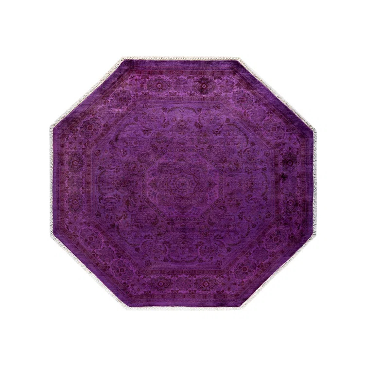 Fine Vibrance, One-of-a-Kind Hand-Knotted Area Rug - Purple, 4' 0" x 4' 3"