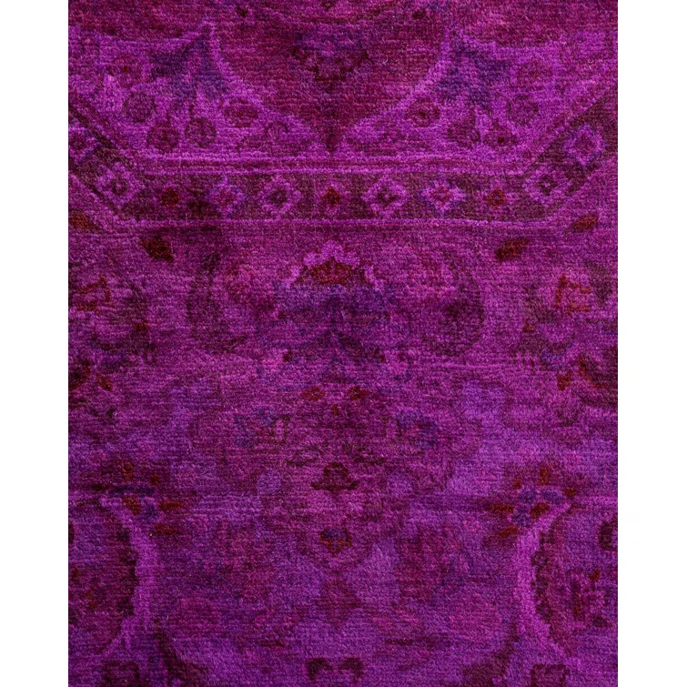 Fine Vibrance, One-of-a-Kind Hand-Knotted Area Rug - Purple, 4' 0" x 4' 3"