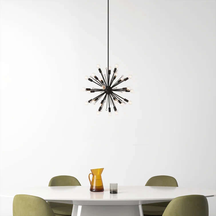 24 Light Metal Dimmable Sputnik Chandelier