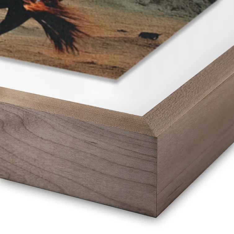 Rustic Walnut Framed Horse Canvas Wall Art