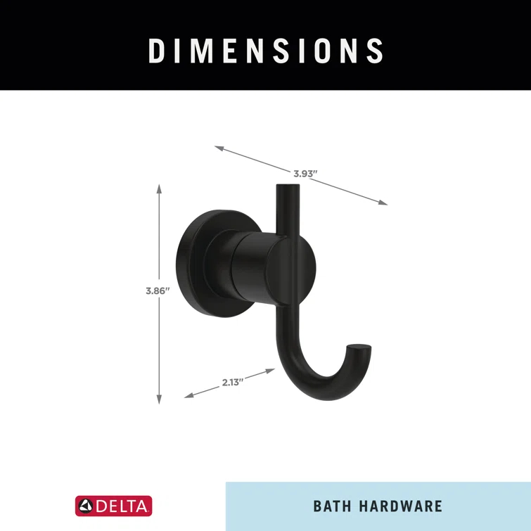 Nicoli Double Towel Hook Bath Hardware Accessory