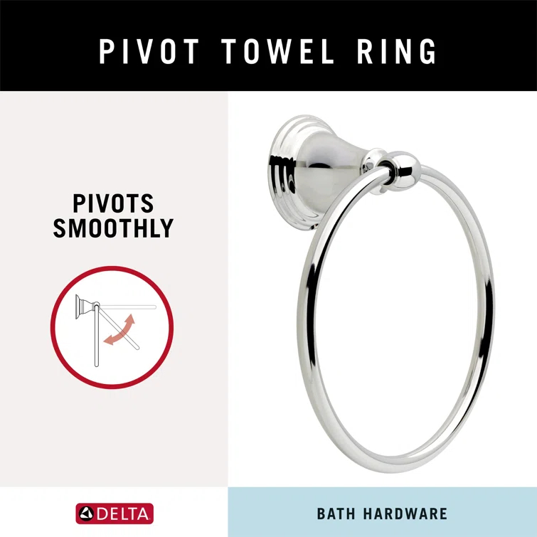 Windemere Wall Mount Round Closed Towel Ring Bath Hardware Accessory