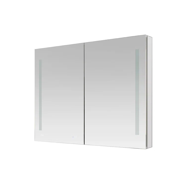AQUADOM Signature Royale LED Medicine Cabinet with Defogger, Electrical Outlets, Digital Clock, Dimmer, Adjustable LED 3X Magnifying Mirror