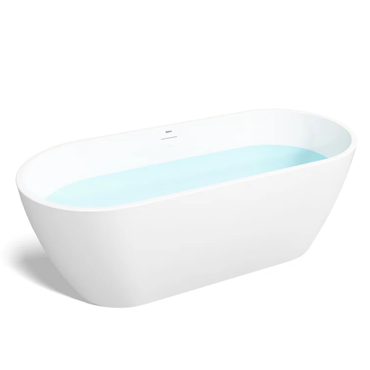Bali Elite 67" x 30" Freestanding Soaking Acrylic Bathtub with Brushed Nickel Drain
