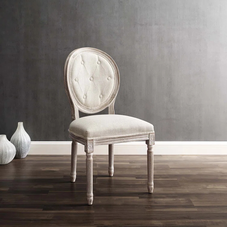 Modway Arise Vintage French Upholstered Fabric Dining Side Chair