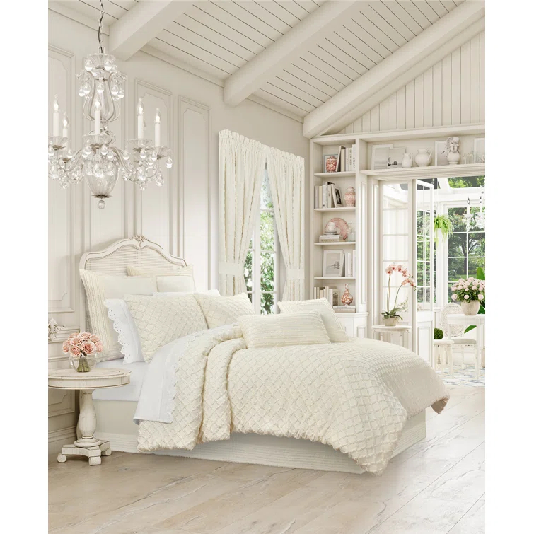 Five Queens Court Lilith Cream Comforter Set