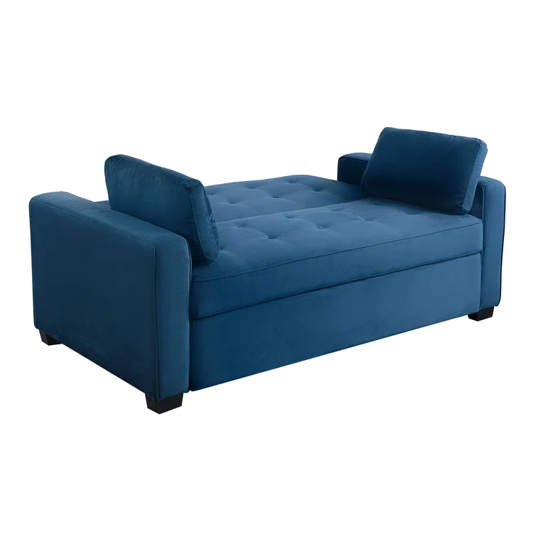 Serta Monroe 72.6" Queen Square Arm Tufted Back Convertible Sleeper Sofa with Cushions