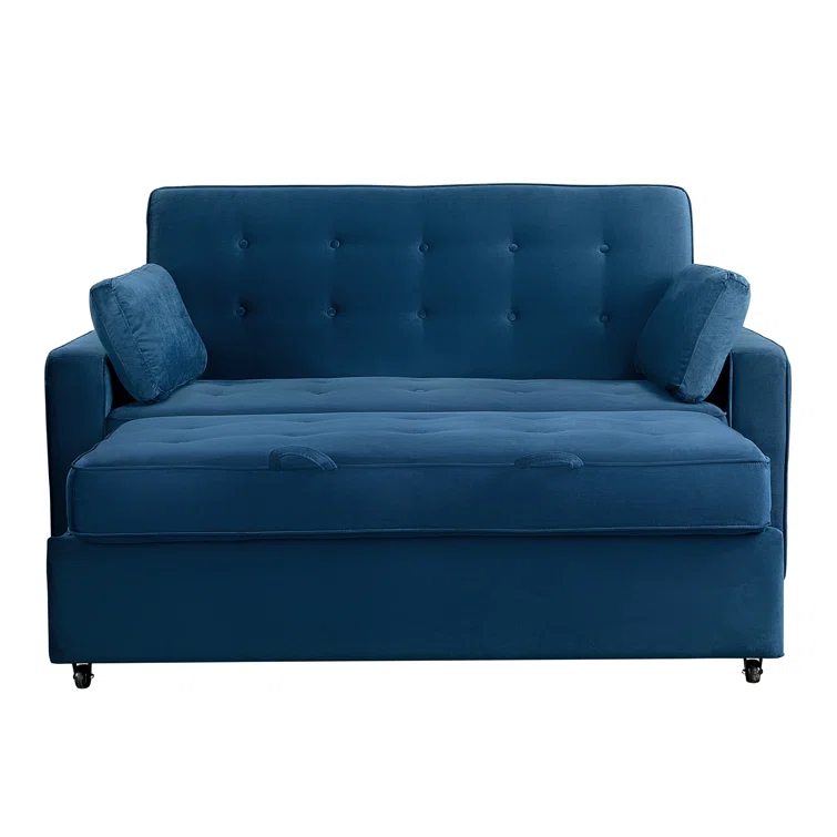 Serta Monroe 72.6" Queen Square Arm Tufted Back Convertible Sleeper Sofa with Cushions