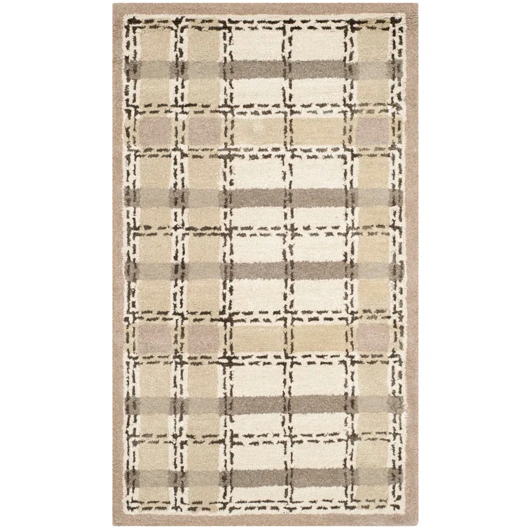 Martha Stewart Hand Tufted 70% Wool And 30% Viscose Plaid Rug