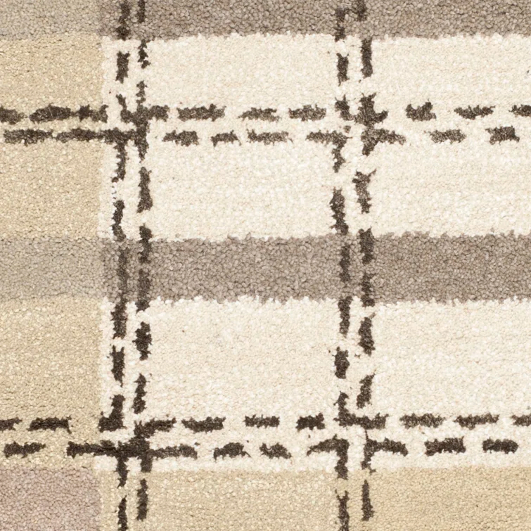 Martha Stewart Hand Tufted 70% Wool And 30% Viscose Plaid Rug