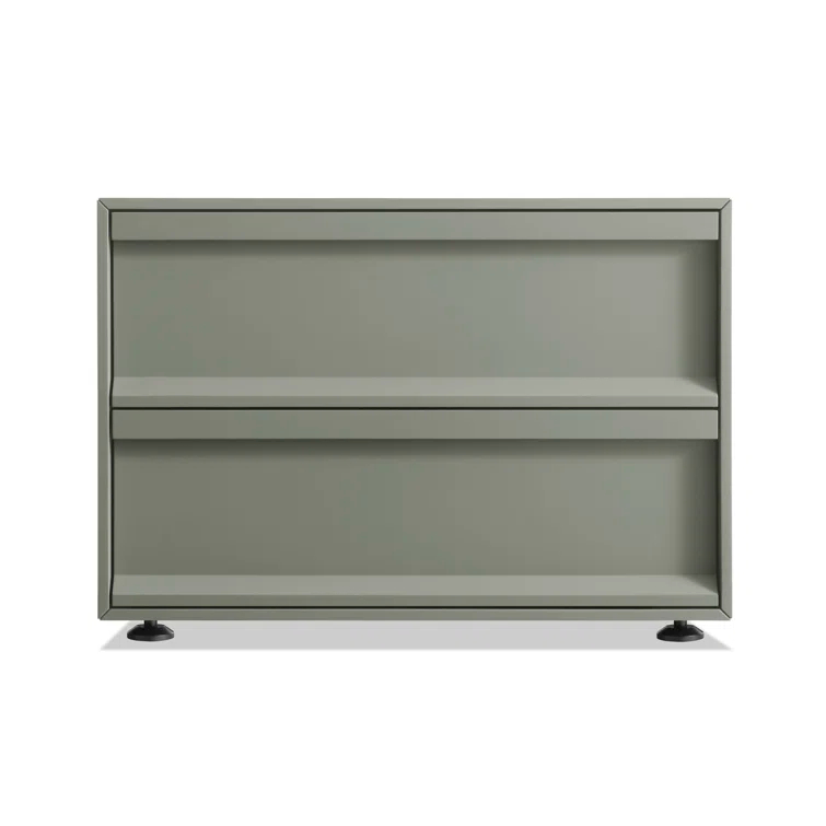 Blu Dot Superchoice Matte Gray Green Nightstand with Beveled Pulls
