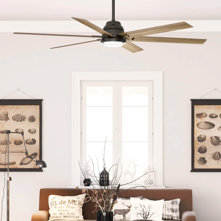 Gravity 6 - Blade Ceiling Fan with LED Light Kit and Handheld Remote and Wifi Smart Fan