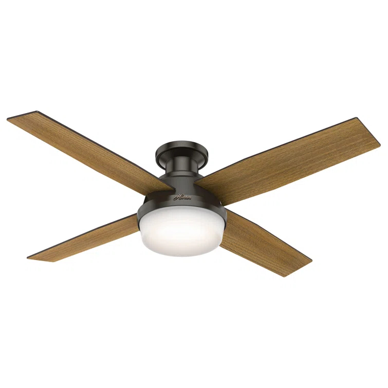 Dempsey 52" 4 - Blade Contemporary Indoor Ceiling Fan with Lights and Remote