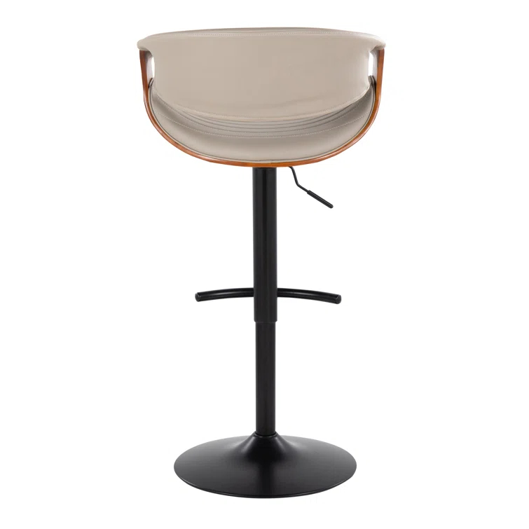 Swivel Upholstered Adjustable Height Counter Stool with Metal Frame