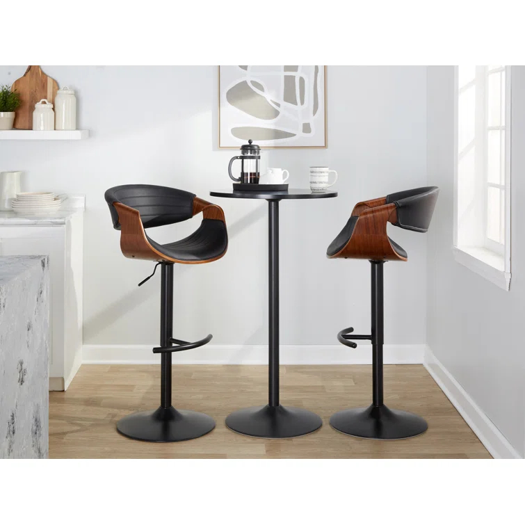 Swivel Upholstered Adjustable Height Counter Stool with Metal Frame