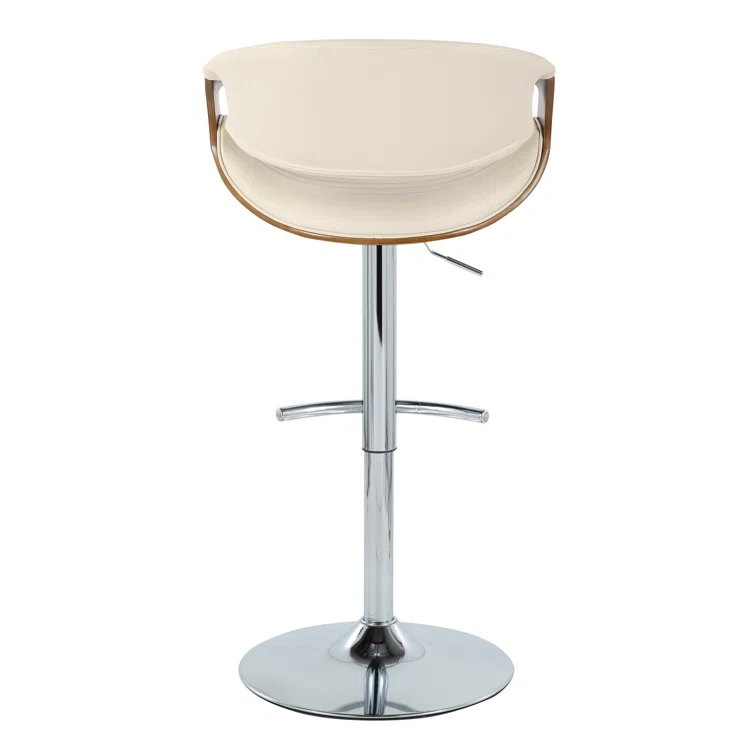 Swivel Upholstered Adjustable Height Counter Stool with Metal Frame