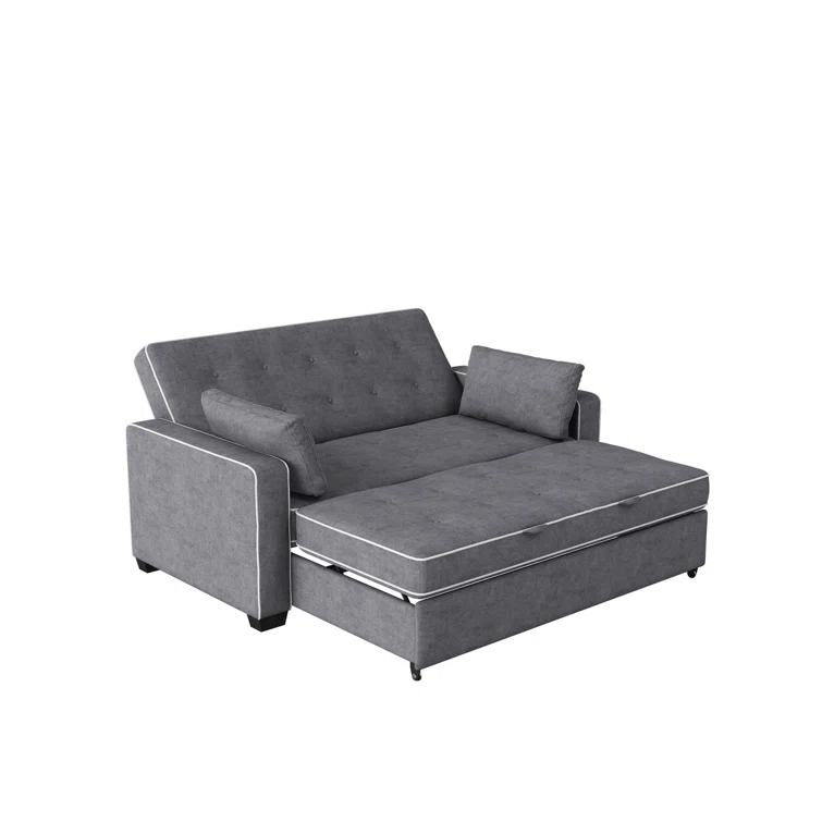 Serta Monroe 72.6" Queen Square Arm Tufted Back Convertible Sleeper Sofa with Cushions