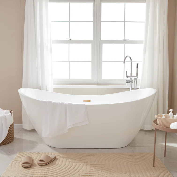 Ophelia 71" x 32'' Freestanding Soaking Acrylic Bathtub