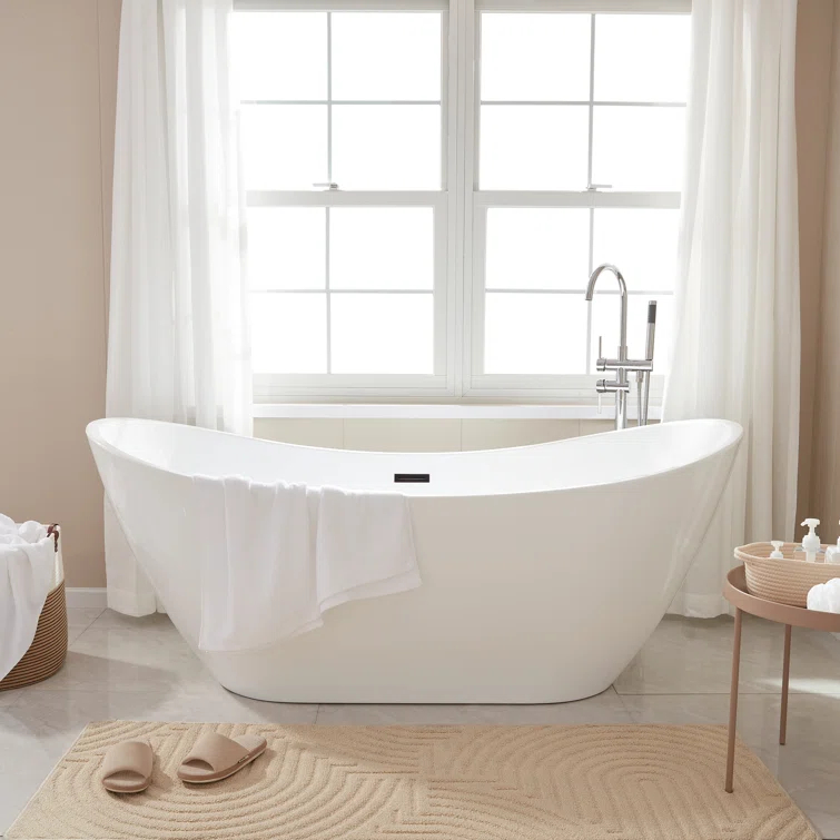 Ophelia 71" x 32'' Freestanding Soaking Acrylic Bathtub