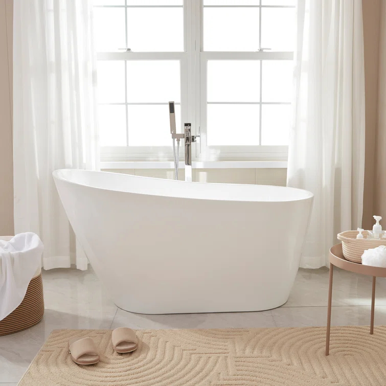 55.3" X 28.3" Freestanding Soaking Bathtub