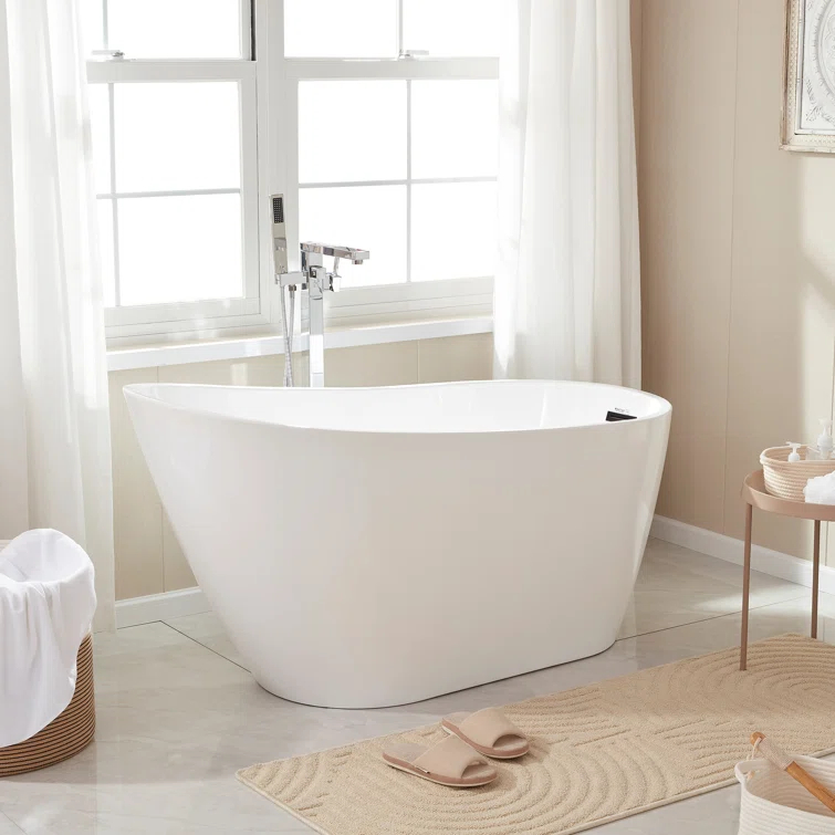 55.3" X 28.3" Freestanding Soaking Bathtub