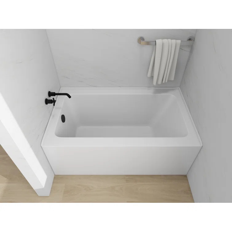 Alcove Soaking Skirt Bathtub with Overflow and Drain
