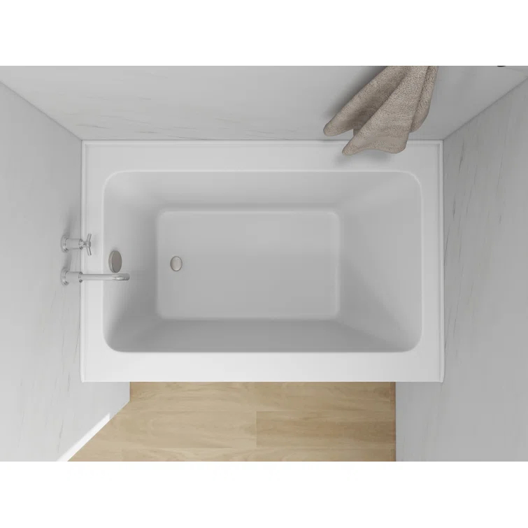 Alcove Soaking Skirt Bathtub with Overflow and Drain