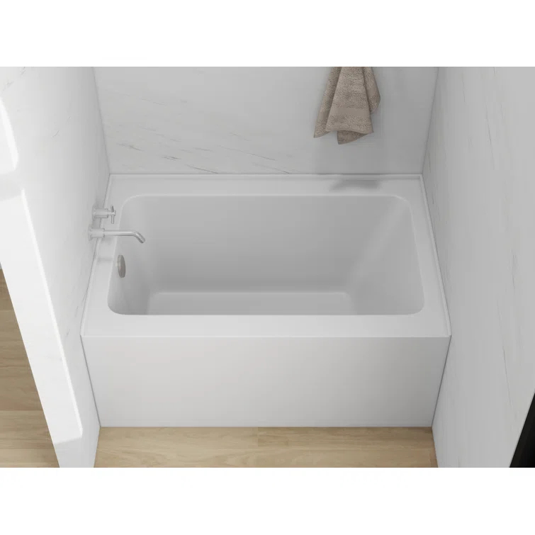 Alcove Soaking Skirt Bathtub with Overflow and Drain