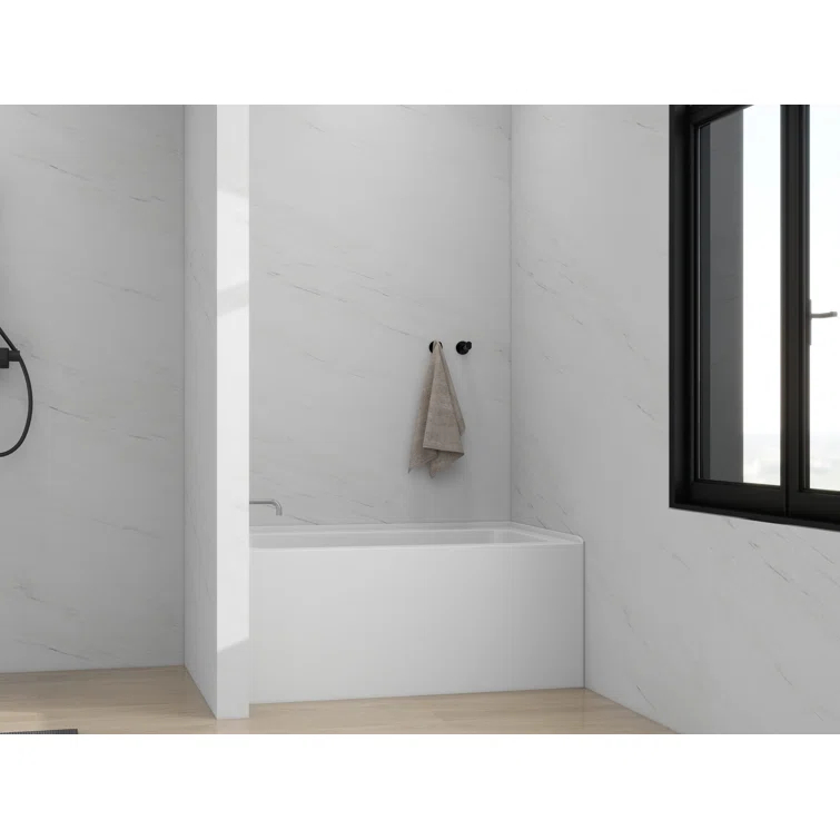 Alcove Soaking Skirt Bathtub with Overflow and Drain