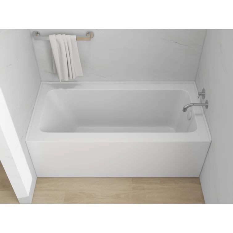 Alcove Soaking Skirt Bathtub with Overflow and Drain