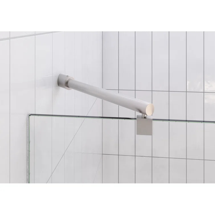 Halo 34 in. x 78 in. Frameless Glass Hinge Shower Door
