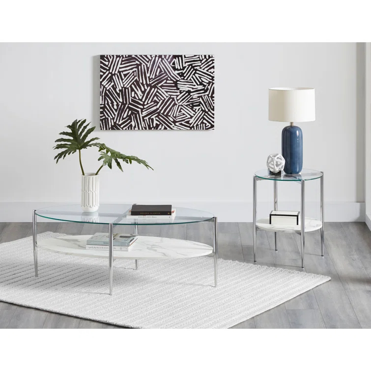 Cadee Glass Top End Table