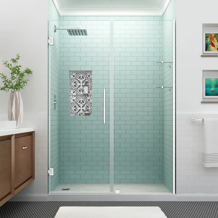 Belmore GS 65" W x 72" H Hinged Frameless Shower Door