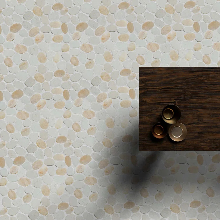 Hawaii 12" x 12" Natural Stone Pebbles Mosaic Wall & Floor Tile