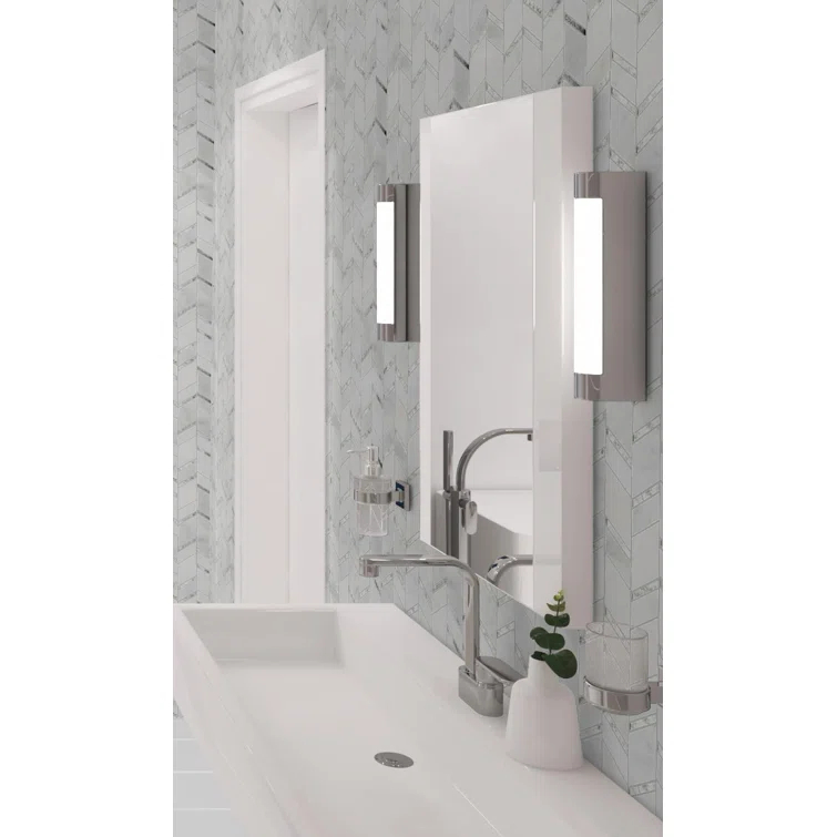 Casia Polished Marble/Porcelain/ Mirrored Glass Chevron Mosaic Kitchen and Bathroom Wall Tile