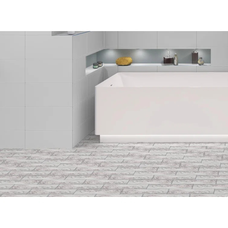 Kendel 3'' x 14'' Glass Subway Kitchen Backsplash and Shower Wall Tile