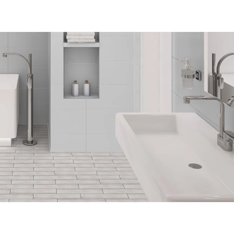 Kendel 3'' x 14'' Glass Subway Kitchen Backsplash and Shower Wall Tile