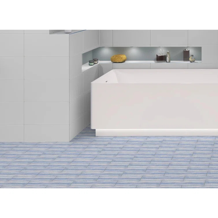 Kendel 3'' x 14'' Glass Subway Kitchen Backsplash and Shower Wall Tile