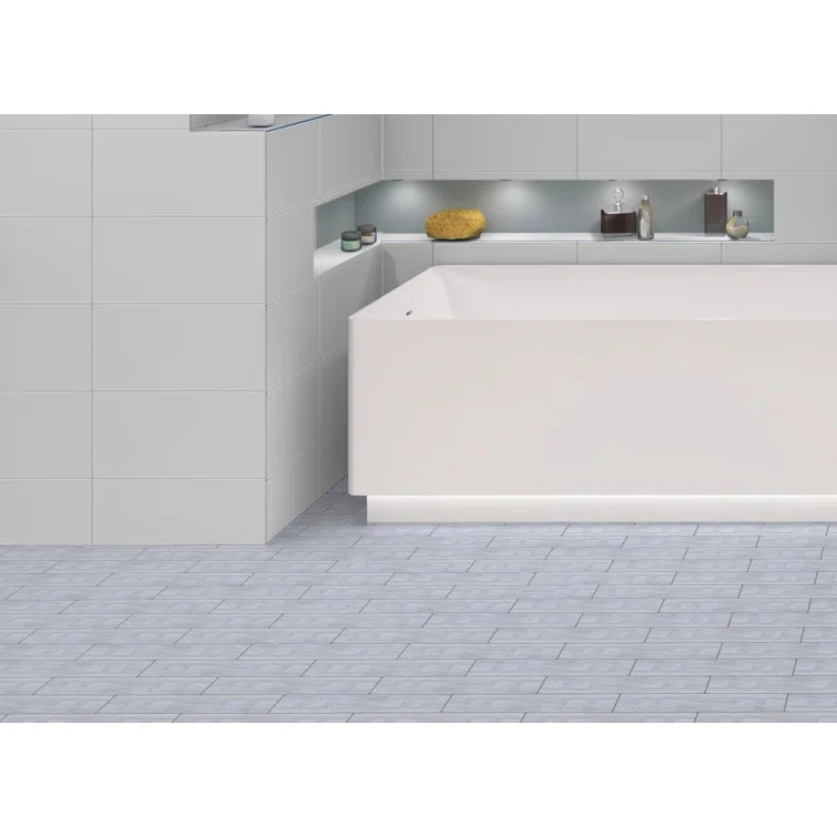 Kendel 3'' x 14'' Glass Subway Kitchen Backsplash and Shower Wall Tile